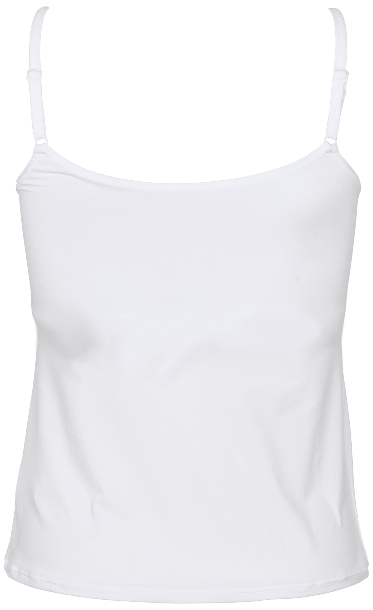 Missya – Soft Feel Hvid hvid camisole med tynde, justerbare stropper og rund halsudskæring.