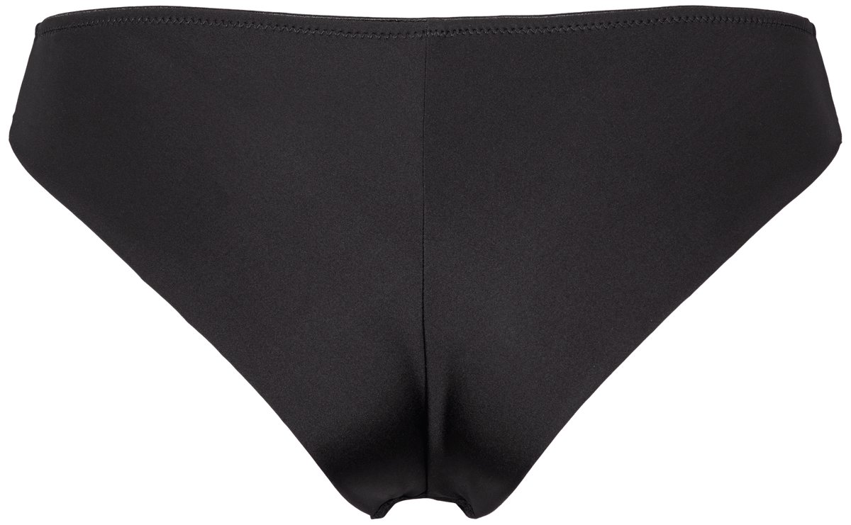 Bagfra set: Sort 156435 | Missya – Callie Sort-mønstrede bikinibukser med en søm i midten.