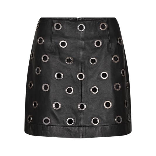 Leather skirt i Black. fra Copenhagen Muse