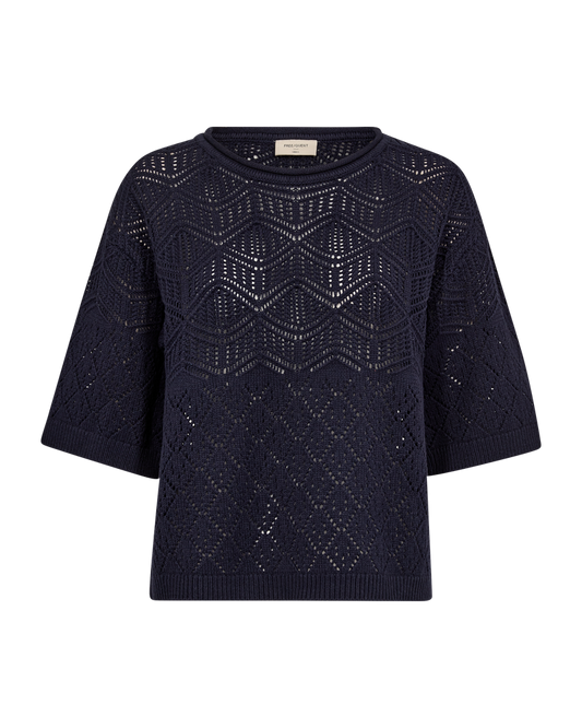 Knitted blouses i Dark blue fra Freequent