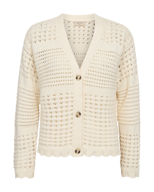 Cardigan i Off white fra Freequent
