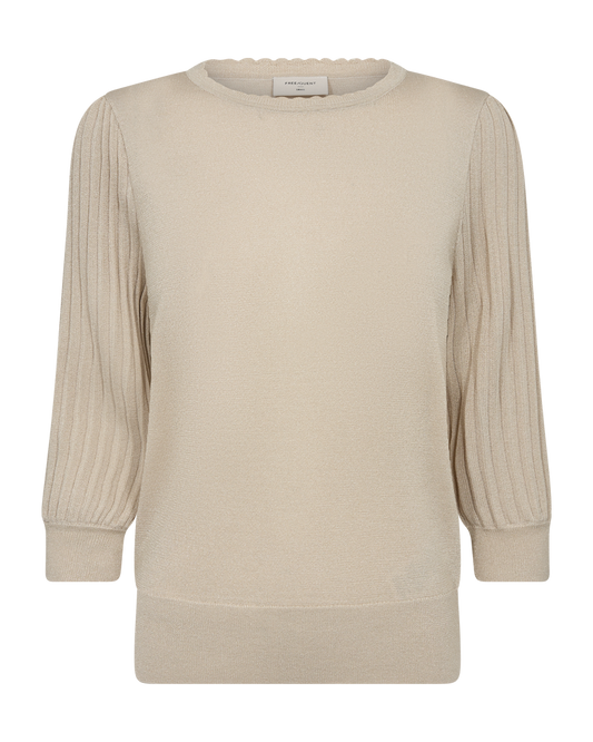 Strikbluse i Beige fra Freequent