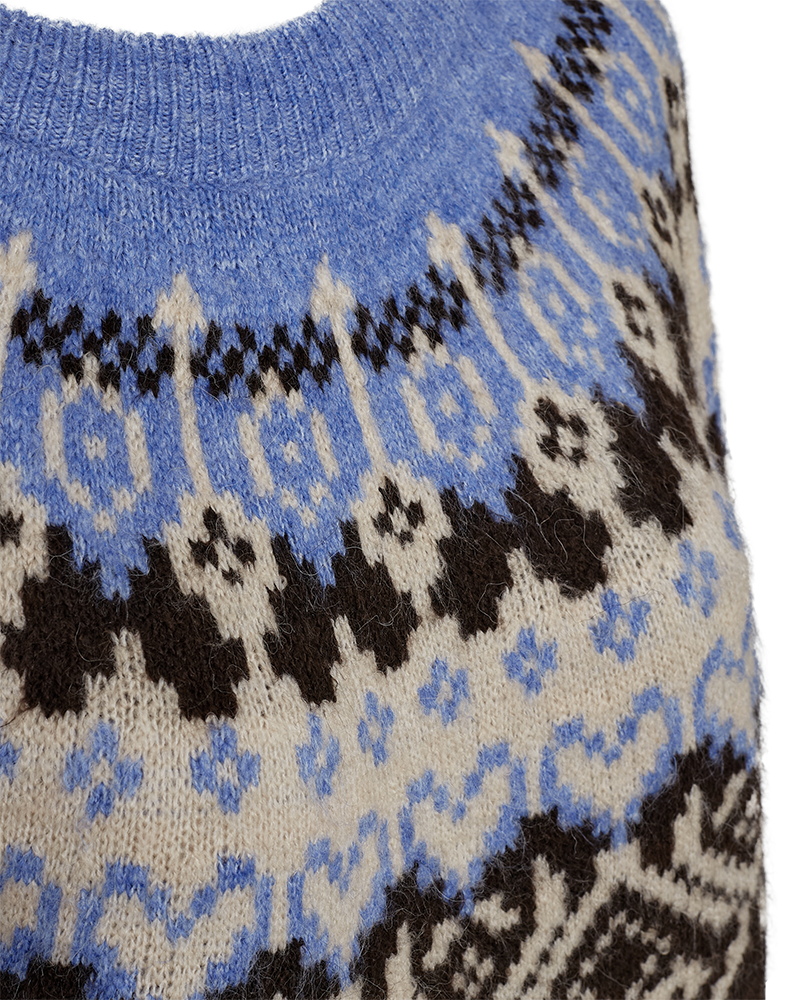 152957 | Freequent - Merla Blå mønstret