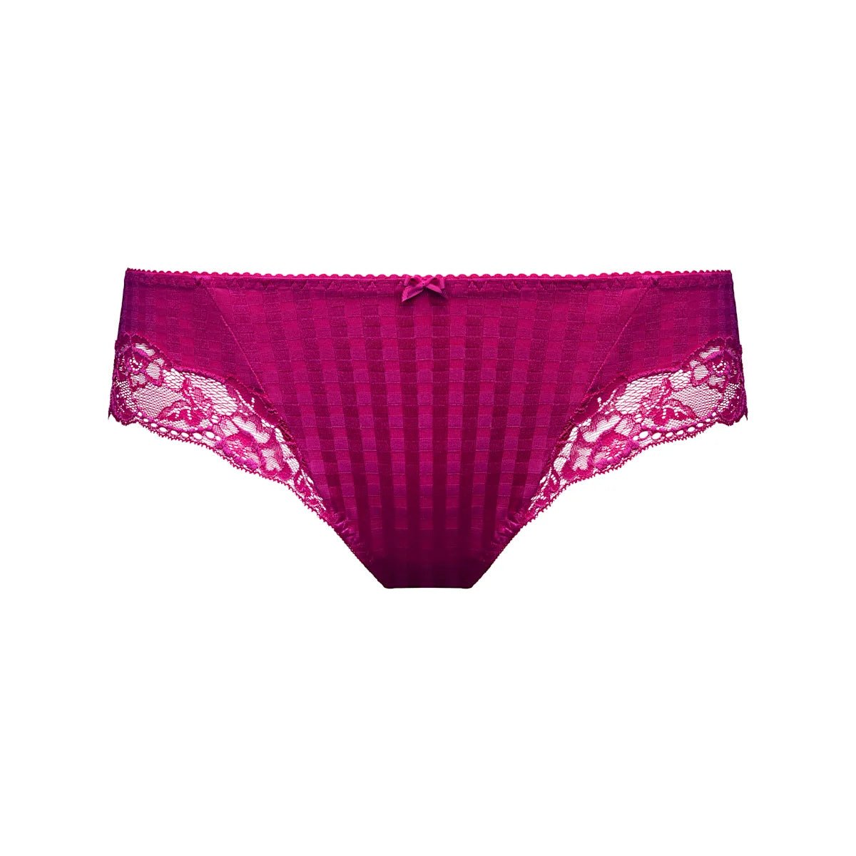 PrimaDonna Madison Wild Rose Lilla dameundertøj, magenta med blonder, sløjfe og lodrette striber.