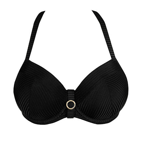 En smuk bikini-overdel med bøjle og ring fra PrimaDonna Swim Delray – eksklusivt badetøj med struktur.