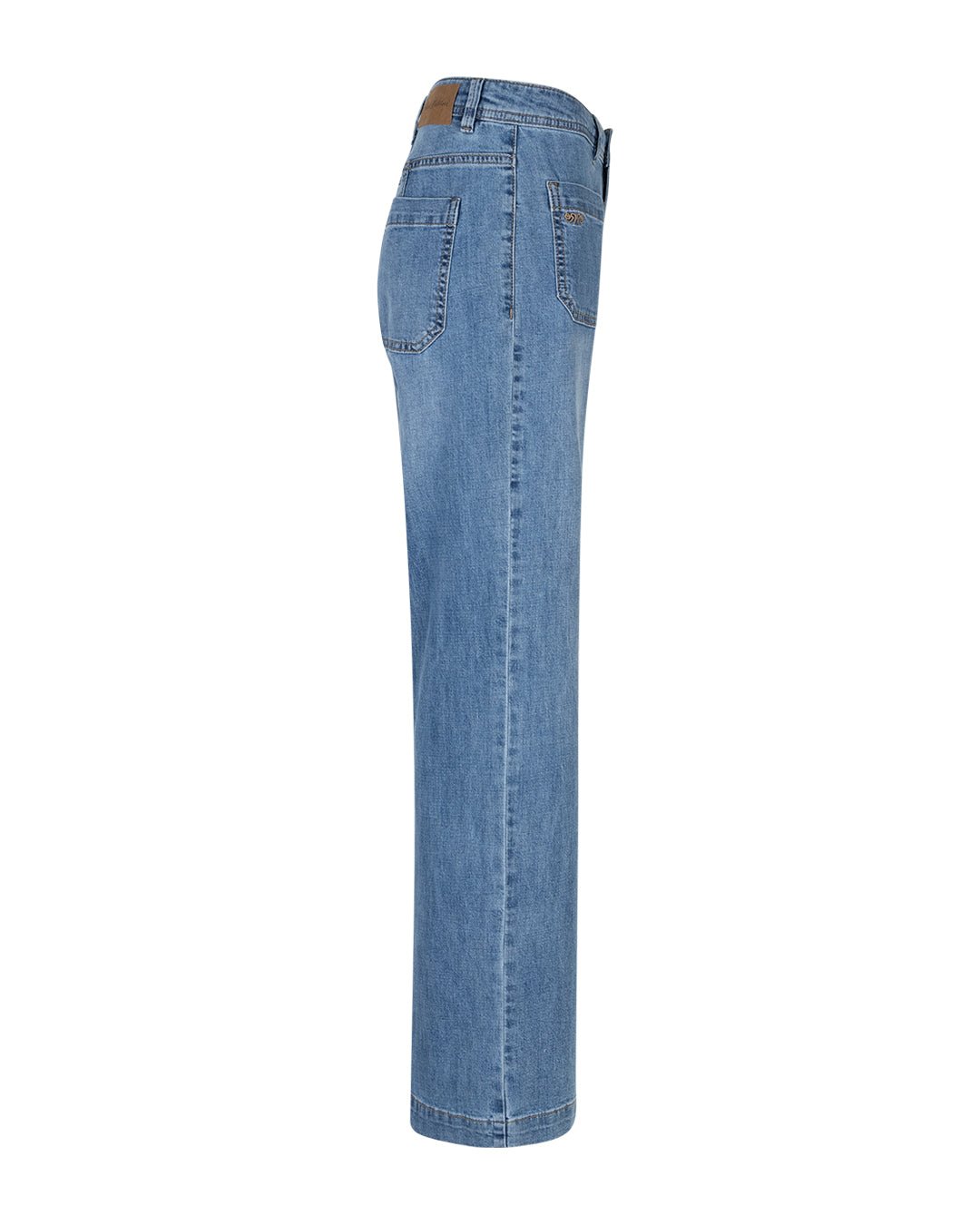 Red Button Colette L31-jeans, vist i profil, med baglommer og lige ben. Produkt: 154088.