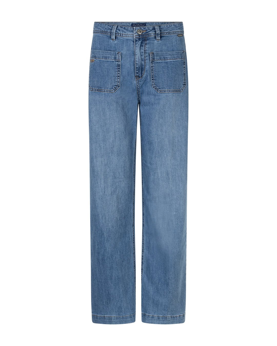 Red Button Colette L31 blå jeans med påsatte lommer foran, bæltestropper og knaplukning i taljen.