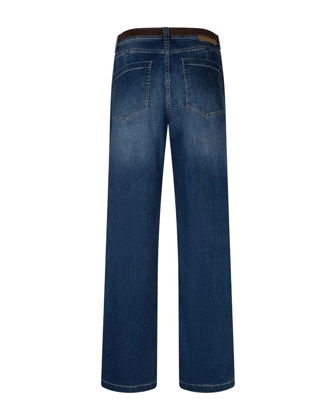 Bagfra set billede af Red Button Colette Denim-jeans i Darkstone-vask med to baglommer og et brunt mærke på linningen.
