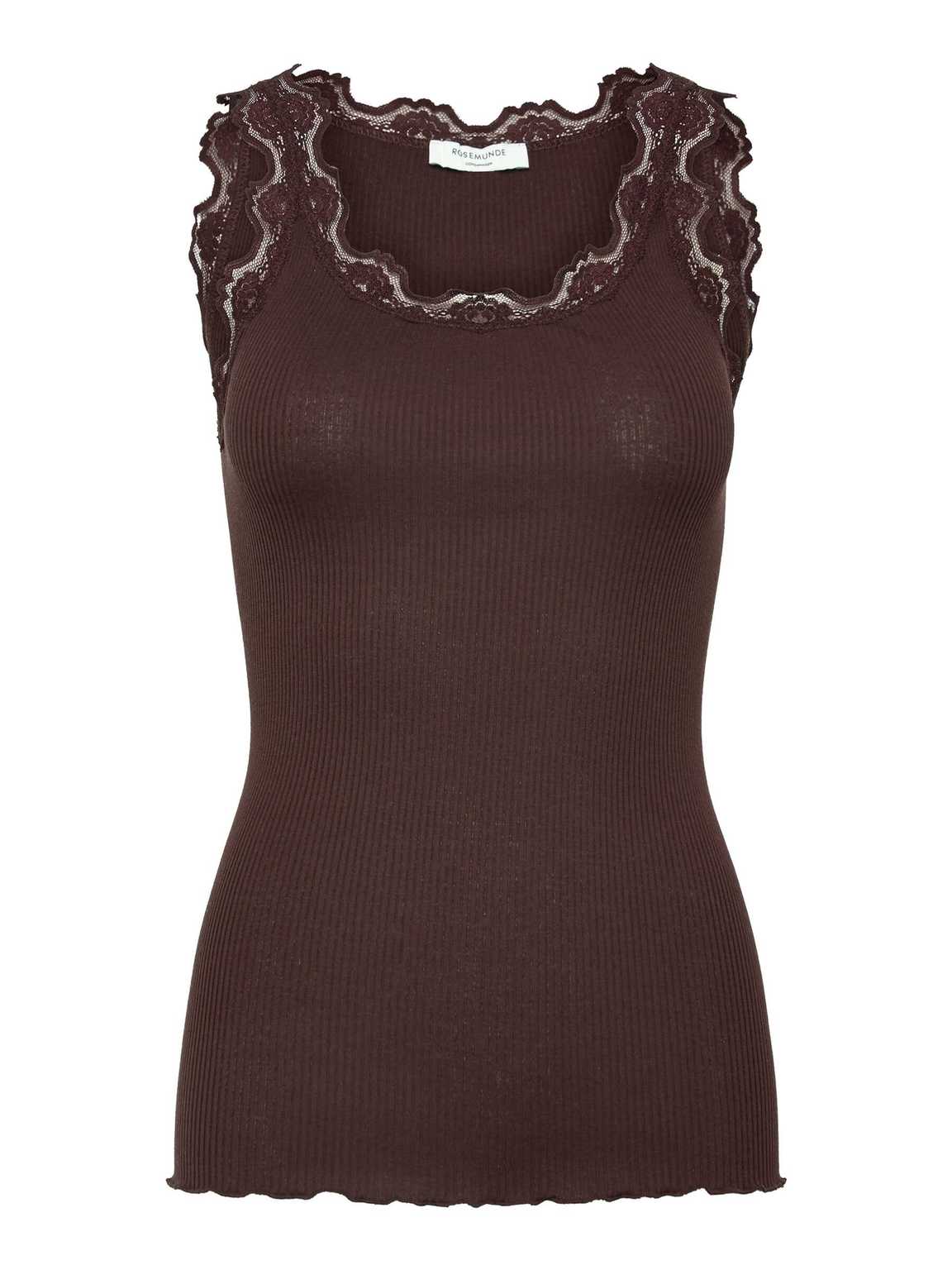 155573 | Rosemunde - Silk top Mørkebrun