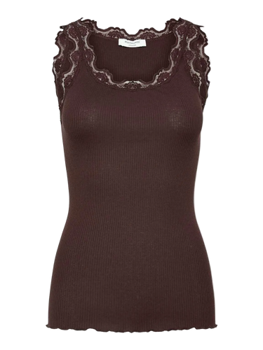 155573 | Rosemunde - Silk top Mørkebrun