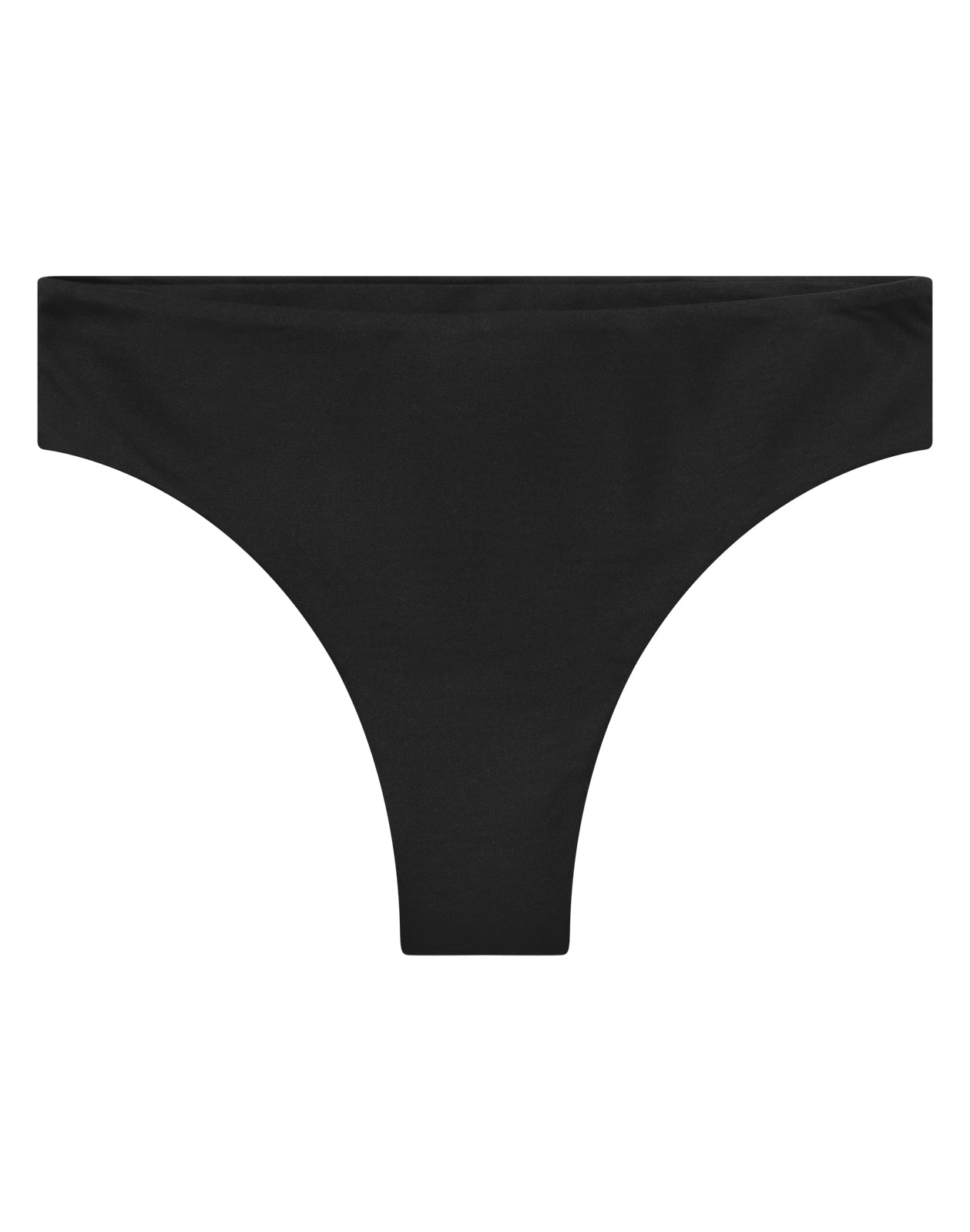 Saltabad 150182: Sort, sømløs g-streng til kvinder, fladt lagt, klassisk bikinitrusse-look.