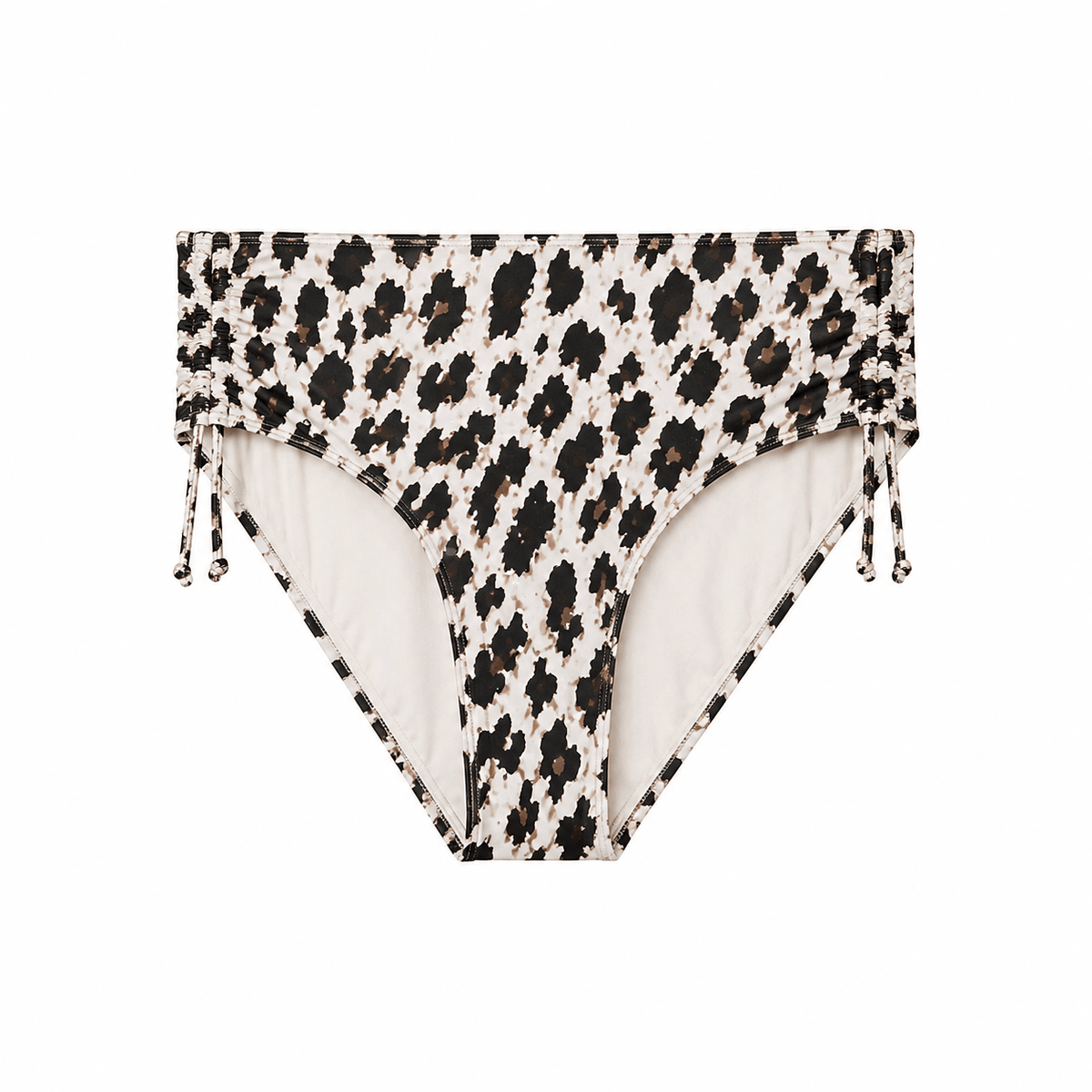 Saltabad 154792 Flot, offwhite bikinitruse, dyremønster, høj talje, justerbare bånd i siderne.