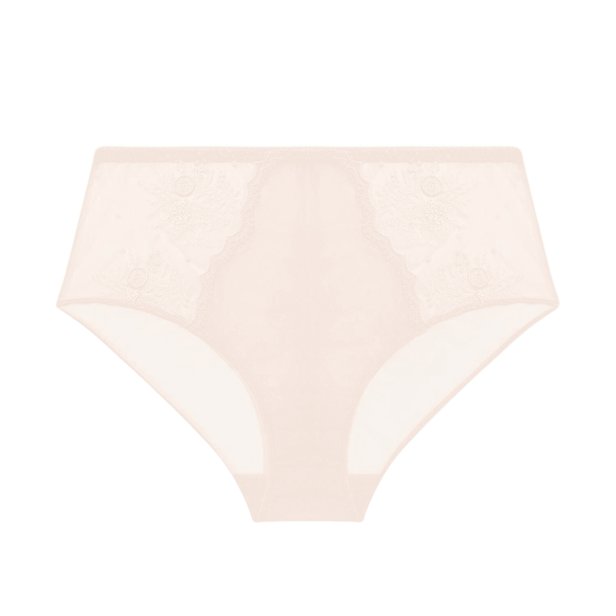 150692 | Simone Perele – Intrigue Sakura Pink Lys, trusse i pudderfarve med broderi, vist på hvid baggrund.