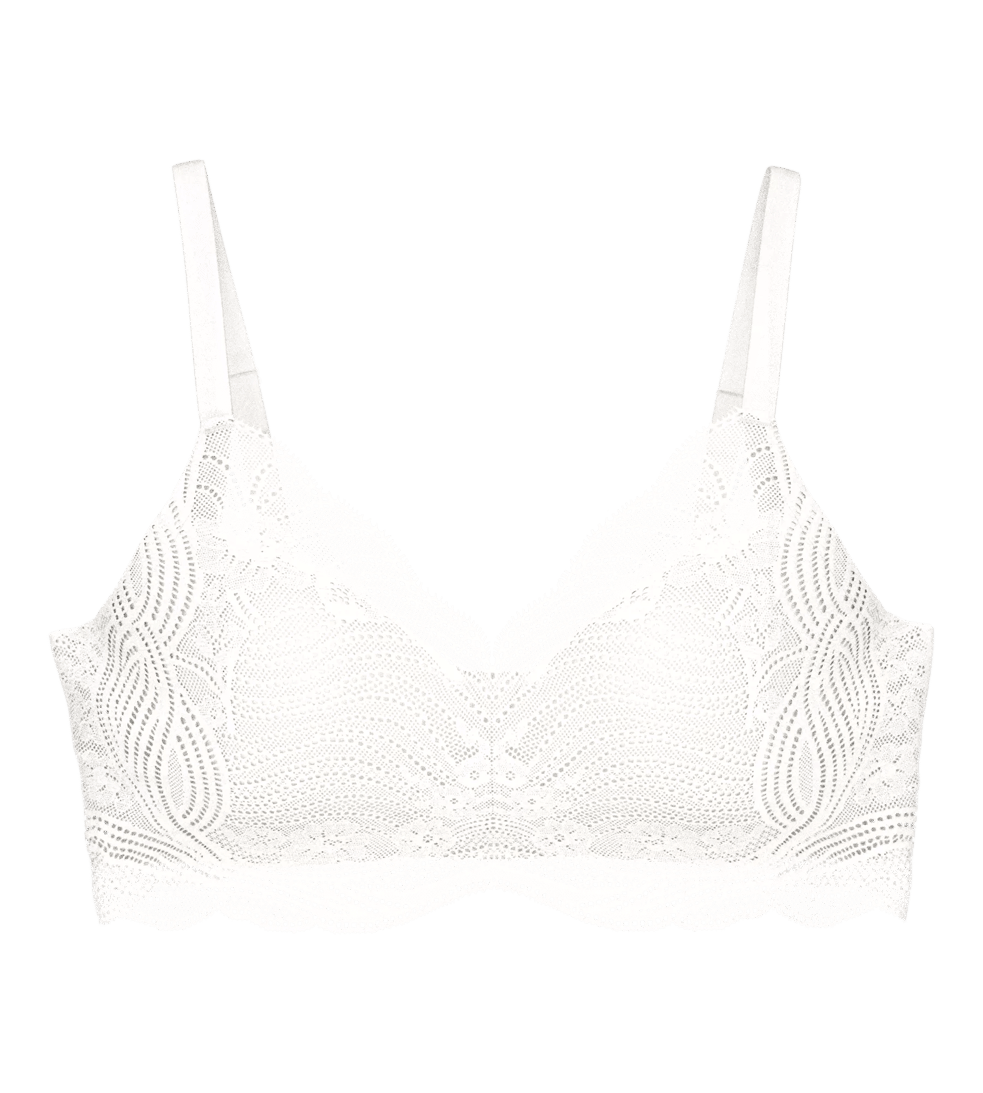 Triumph Lift Smart bralette i off-white med tynde, justerbare stropper og detaljeret blonder. Mærke: Triumph.