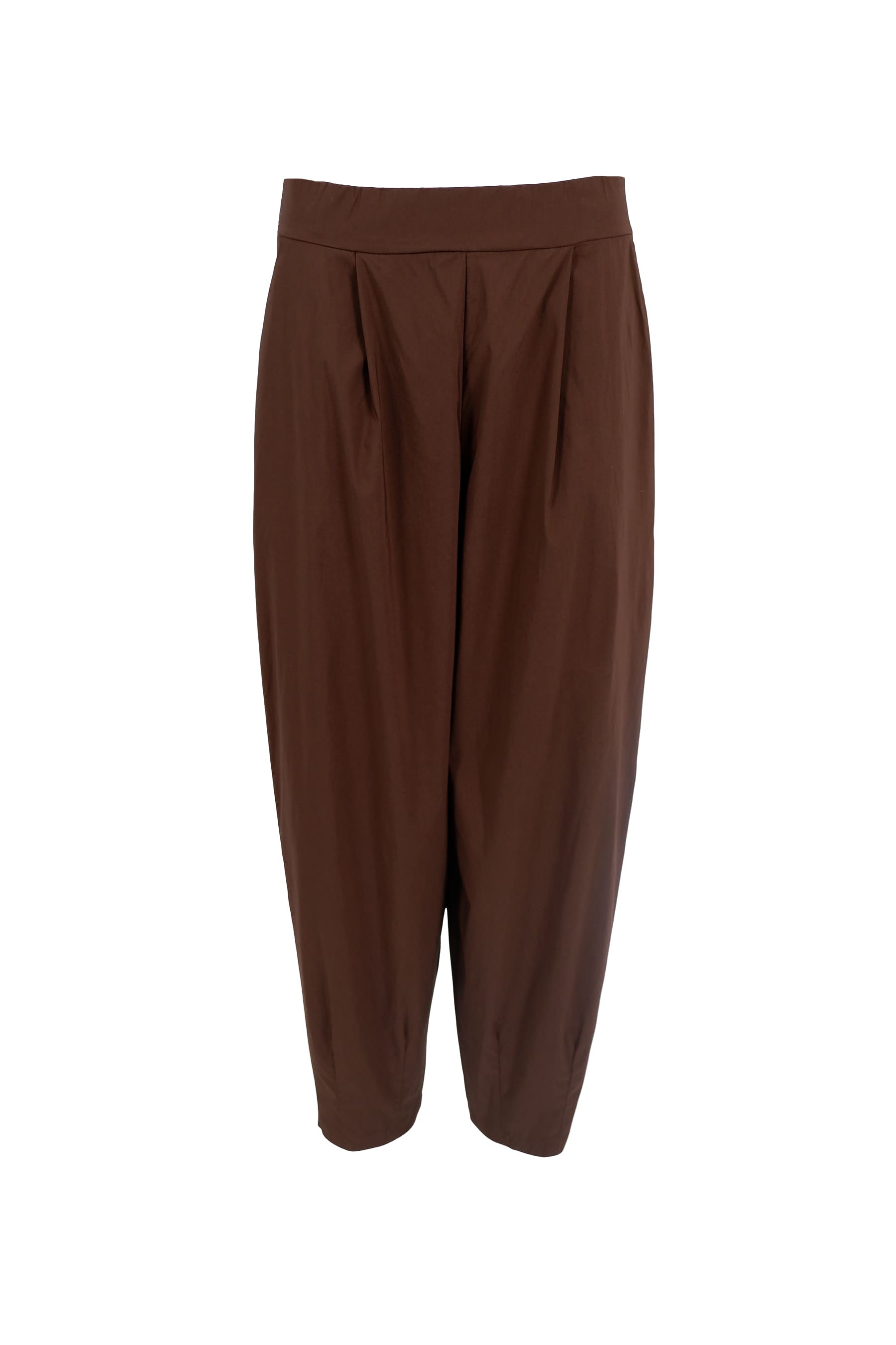 Mørkebrune barrel bukser der går ind ved anklerne fra Black Colour