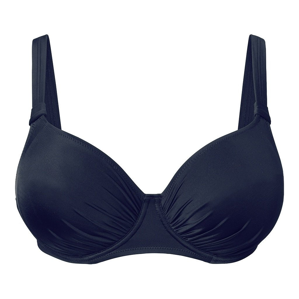 Wiki 150360 bikini-top i midnatsblå, fuld skål, støtte til stor barm, justerbare stropper.