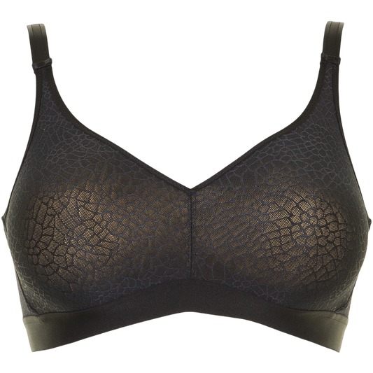 Bra without underwire i Black patterned fra Chantelle