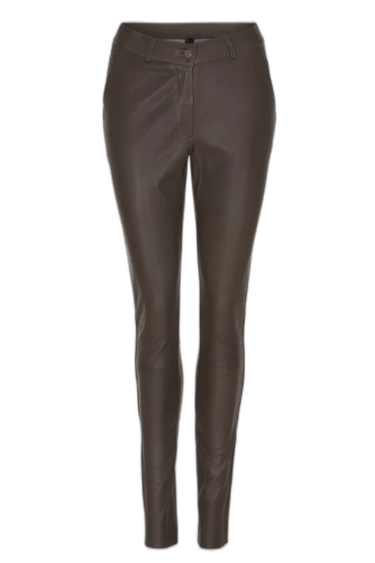 Leather pants i Dark brown. fra BTF CPH