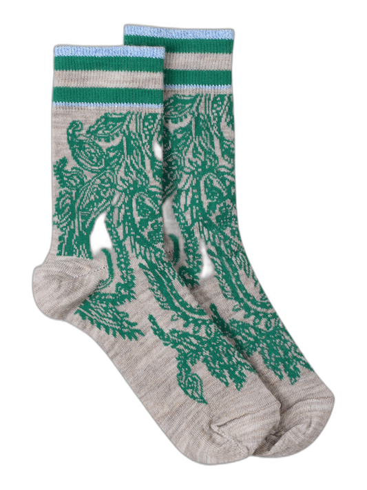 Ankle socks i Green pattern fra Gustav