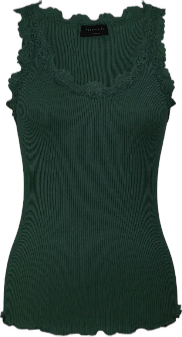 143233 | Rosemunde - Silk Top Mørkegrøn..