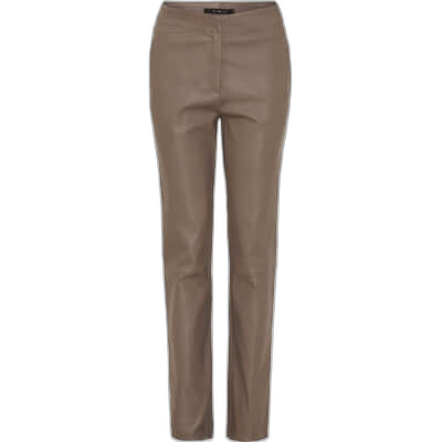 Leather pants i GRAY BROWN fra BTF CPH