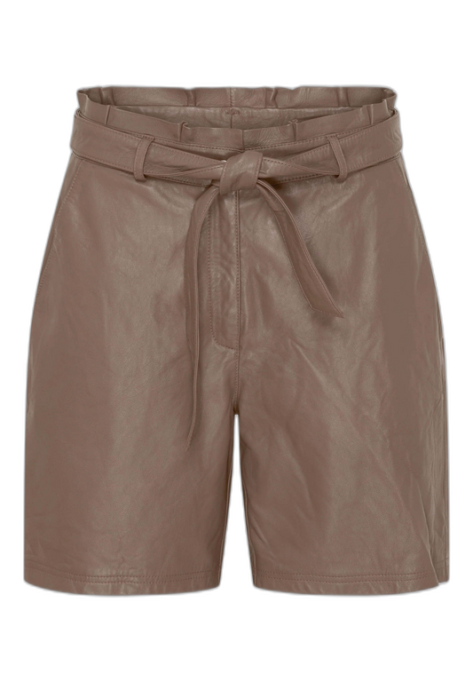Leather shorts i GRAY BROWN fra BTF CPH