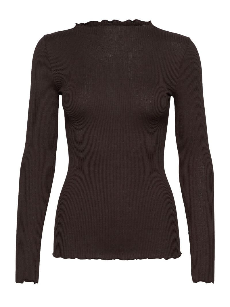 Rosemunde - Silk T-shirt Dark brown.