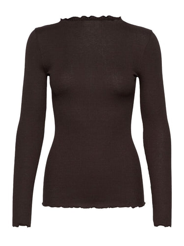 145452 | Rosemunde - Silk T-shirt Mørkebrun.