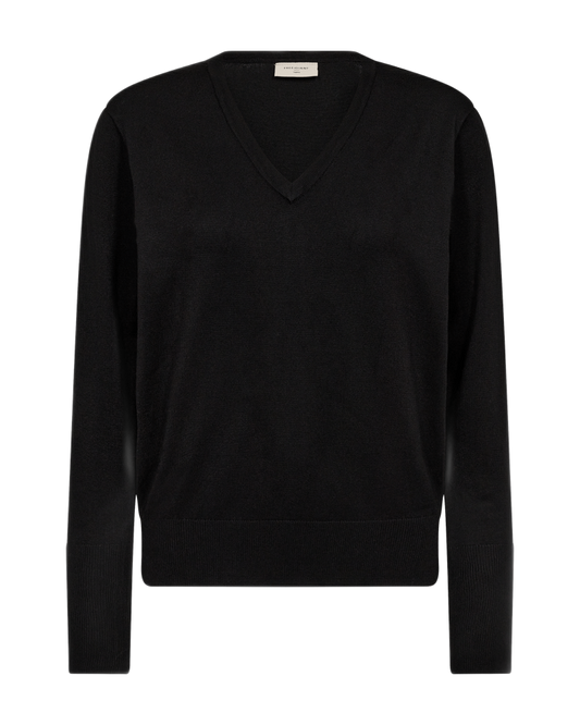 Knitted sweater i Black. fra Freequent