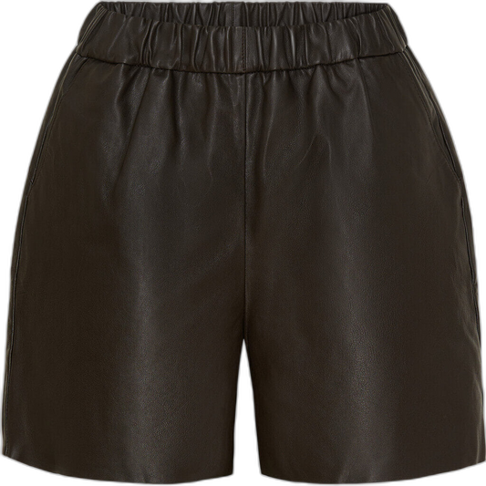 Leather shorts i Dark brown. fra NOTYZ
