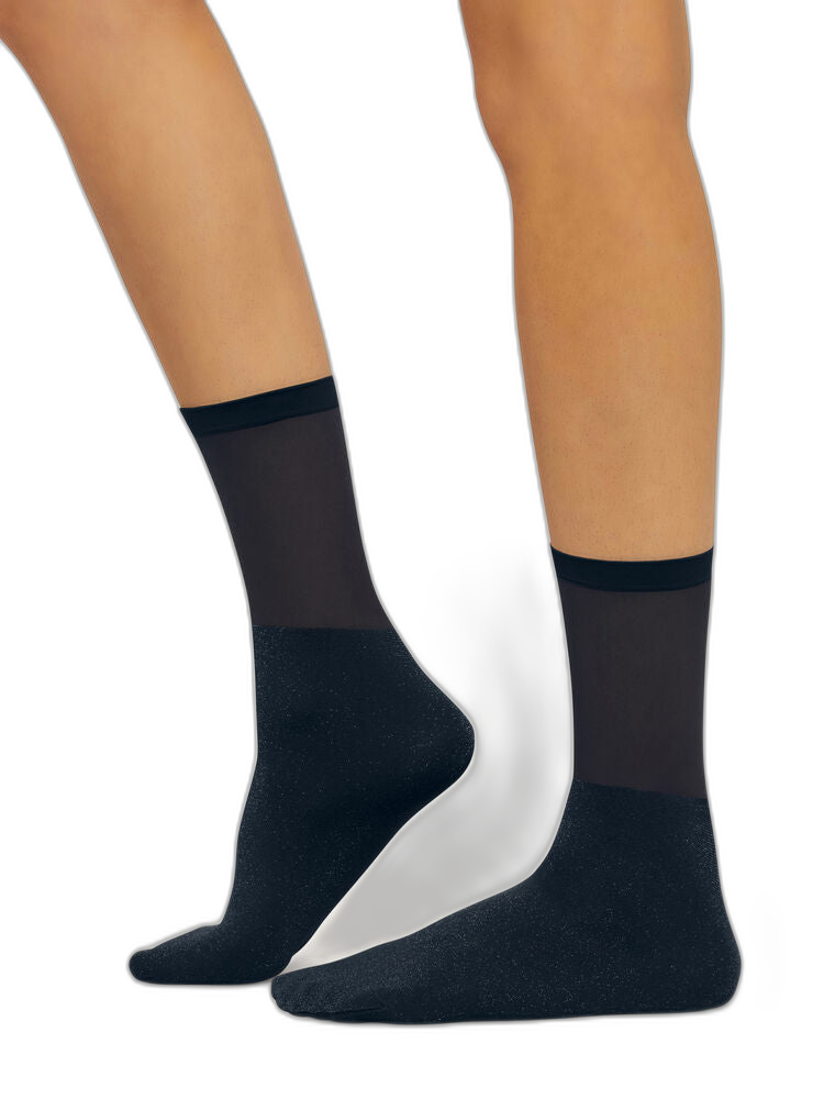 Wolford - Shiny Sheer Socks Black patterned