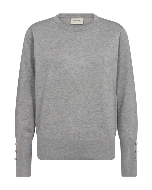 Knitted sweater i Light grey.. fra Freequent