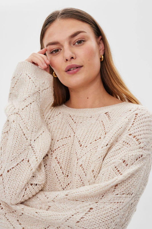 Knitted sweater i Off-white.. fra Freequent