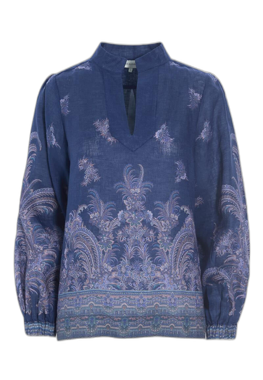 Bluse i Blå mønstret fra Dea Kudibal