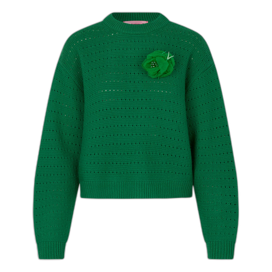 Knitted sweater i Green....... fra Custommade