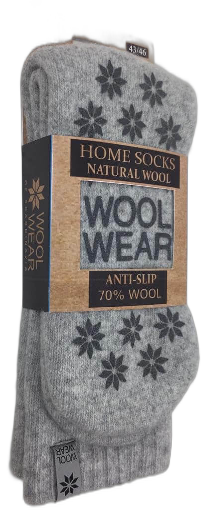 Charm Scandinavia - Ragsock w/Anti-Slip 70% Wool Light Grey
