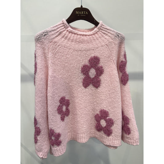 Knitted sweater i Pink. fra Marta du Château