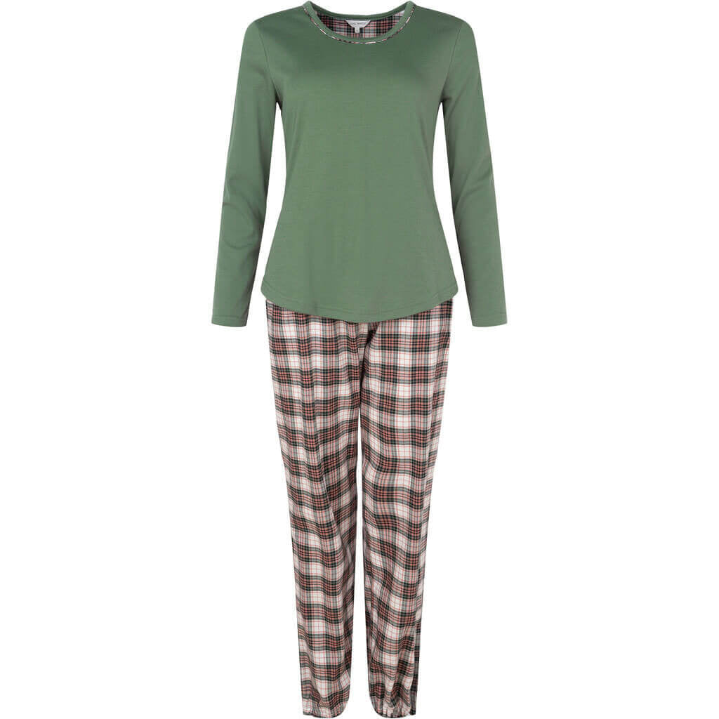 142928 | Lady Avenue - Cotton Flannel Pyjamas Army.....