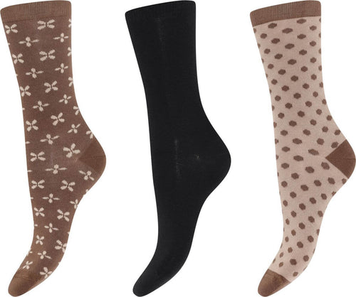 Decoy - Ankle Sock 3-pack Brown patterned