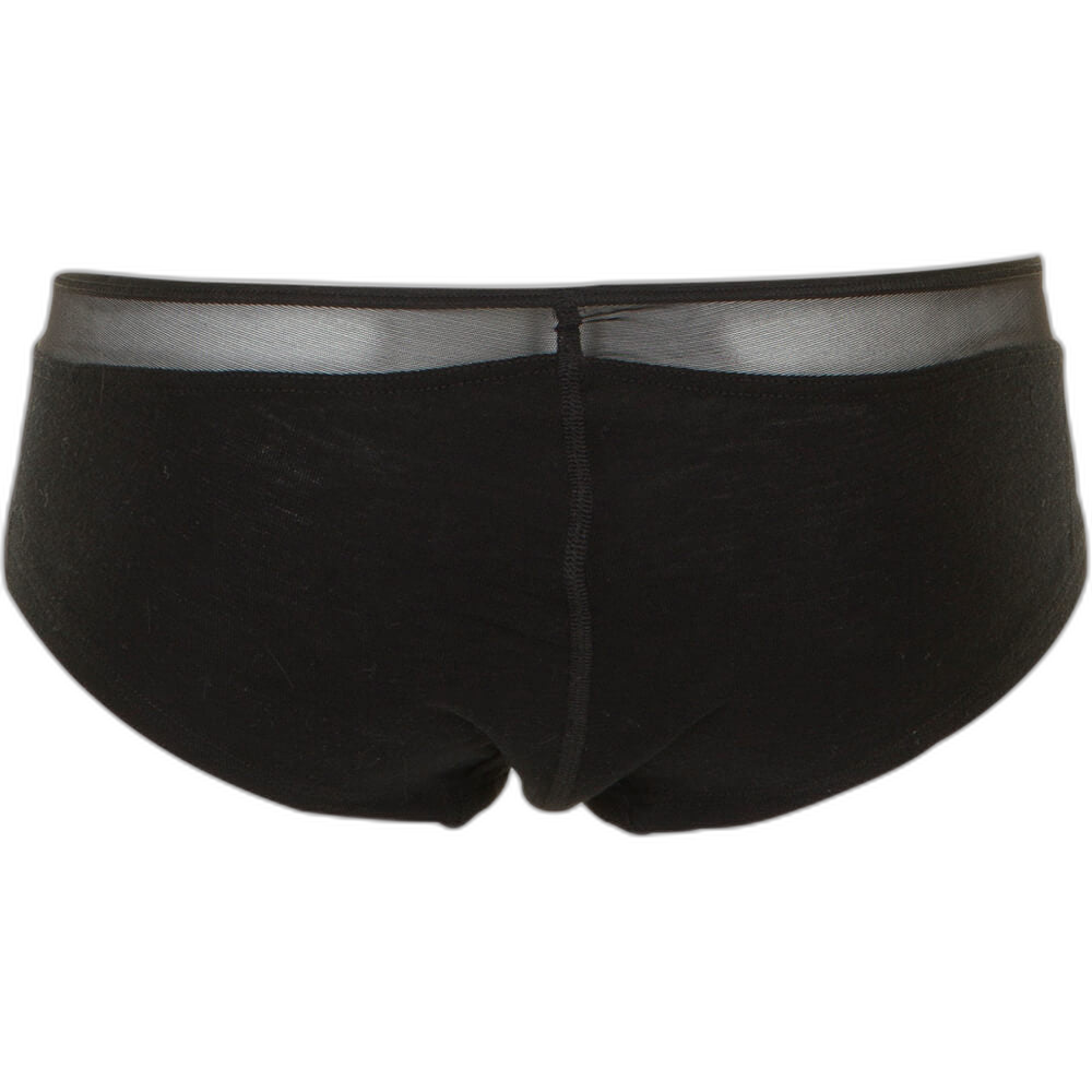 Sort uldtrusse hipster model med meshkant set bagfra