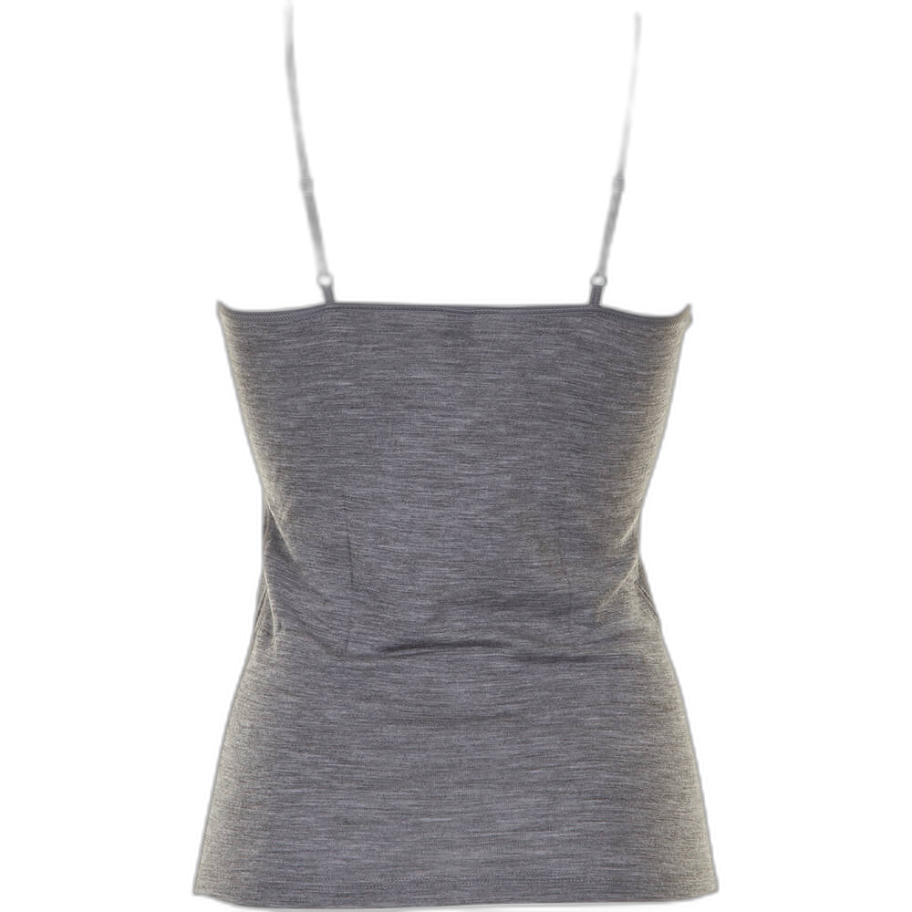 Gråmeleret uldtop set bagfra