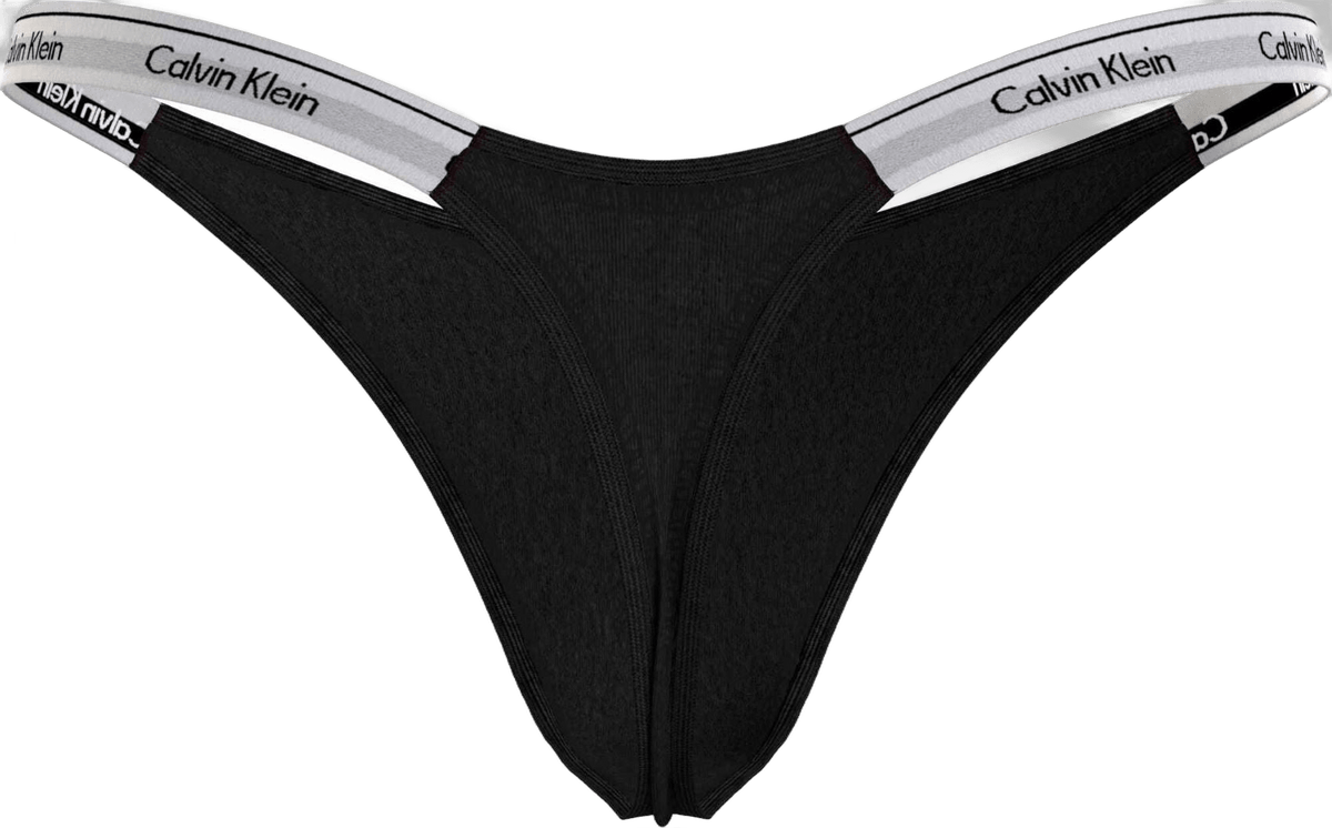 Calvin Klein sort G-streng i blødt bomuld med elastisk logo-foring. 146913 | 3 FOR 399,-.