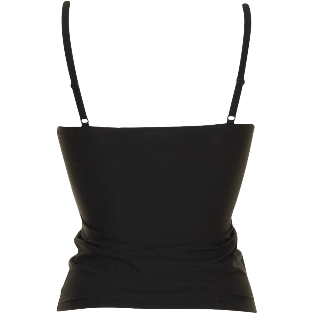Chantelle Seamless Soft Stretch-top i sort mikrofiber, vist bagfra på en hvid baggrund.