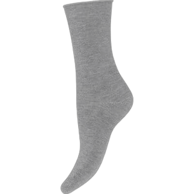 Der vises en enkelt Decoy - Bamboo Ankle Grå-sok på en hvid baggrund.