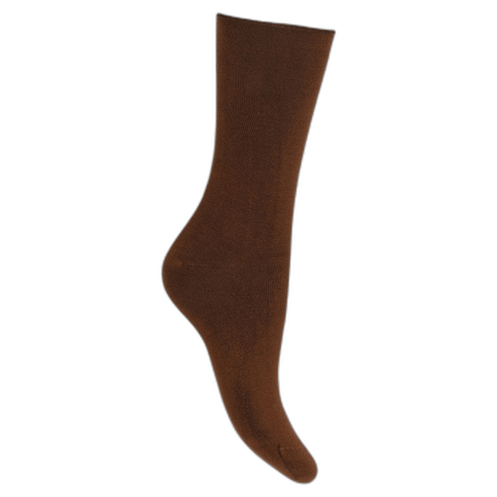 En »Decoy – Bamboo Ankle Mørkebrun«-sok vises på en ensfarvet hvid baggrund.