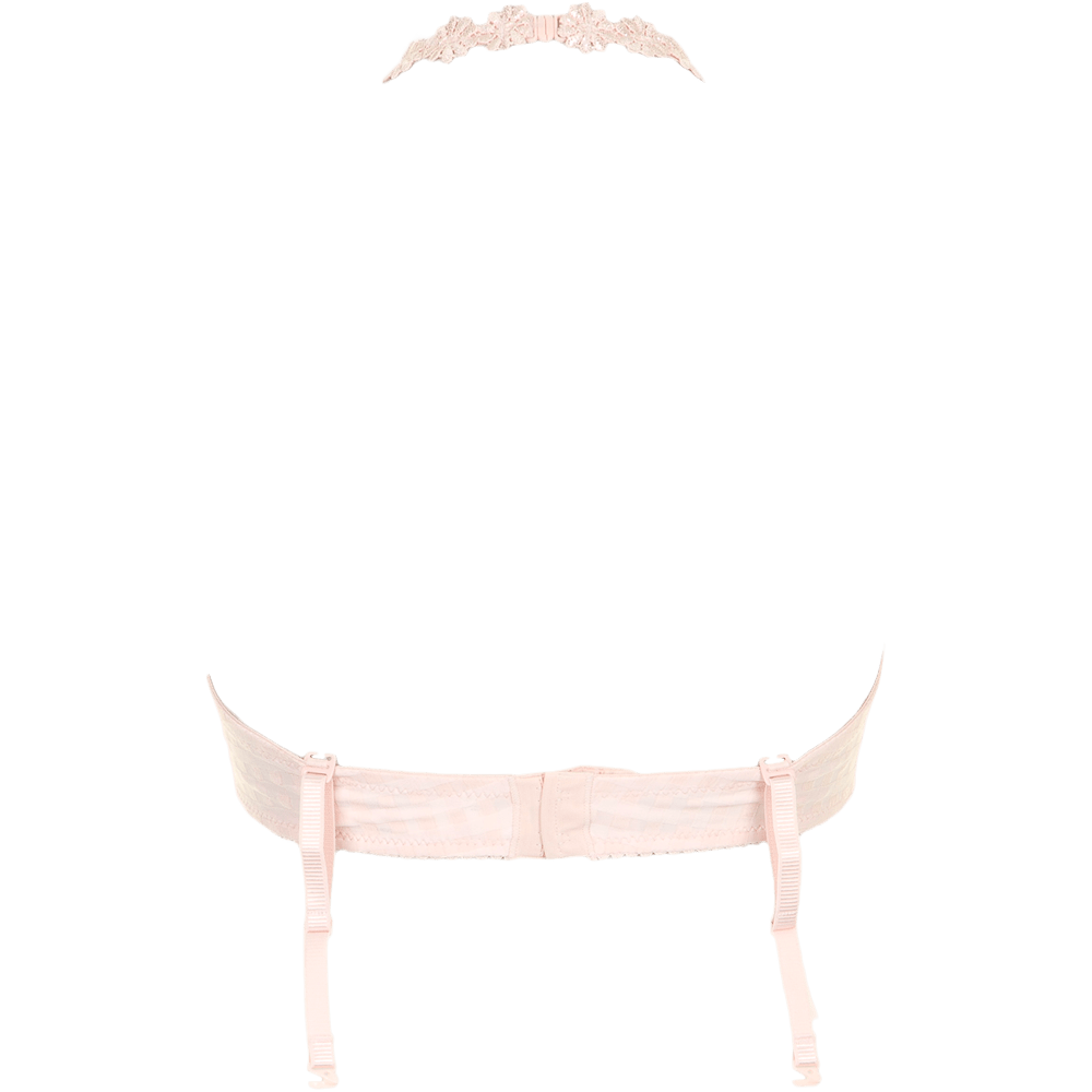 Bagfra-billede af Marie Jo - Avero Pearly Pink Rosa-bh med justerbare stropper og hægte- og øje-lukning på en ensfarvet baggrund.