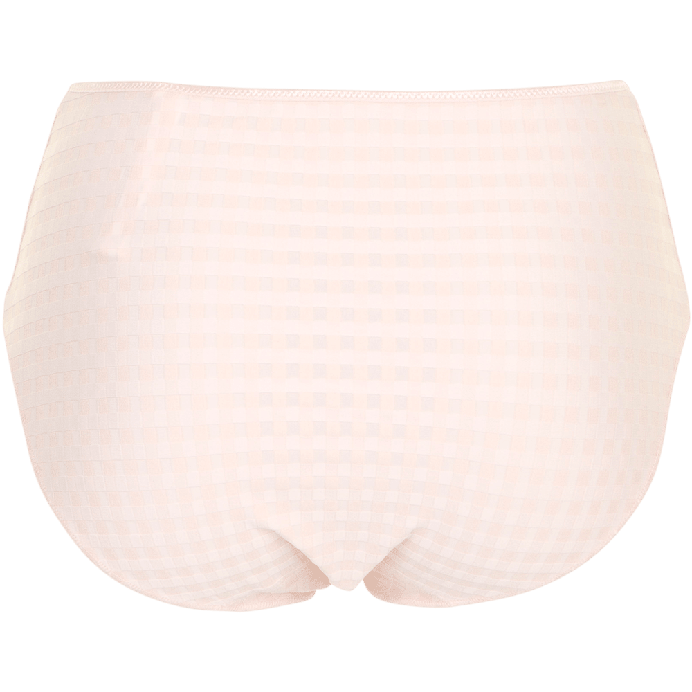 Marie Jo Avero Pearly Pink maxi-trusse med diskret ternet mønster, set bagfra. Mærke: Marie Jo.