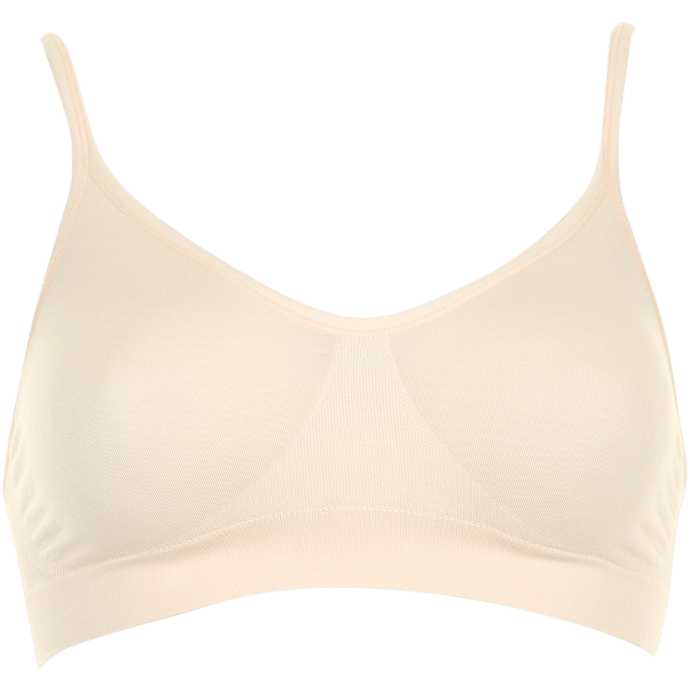 Missya Lucia Nude Hud-bralette i blødt stof med tynde, justerbare stropper, vist på en hvid baggrund.