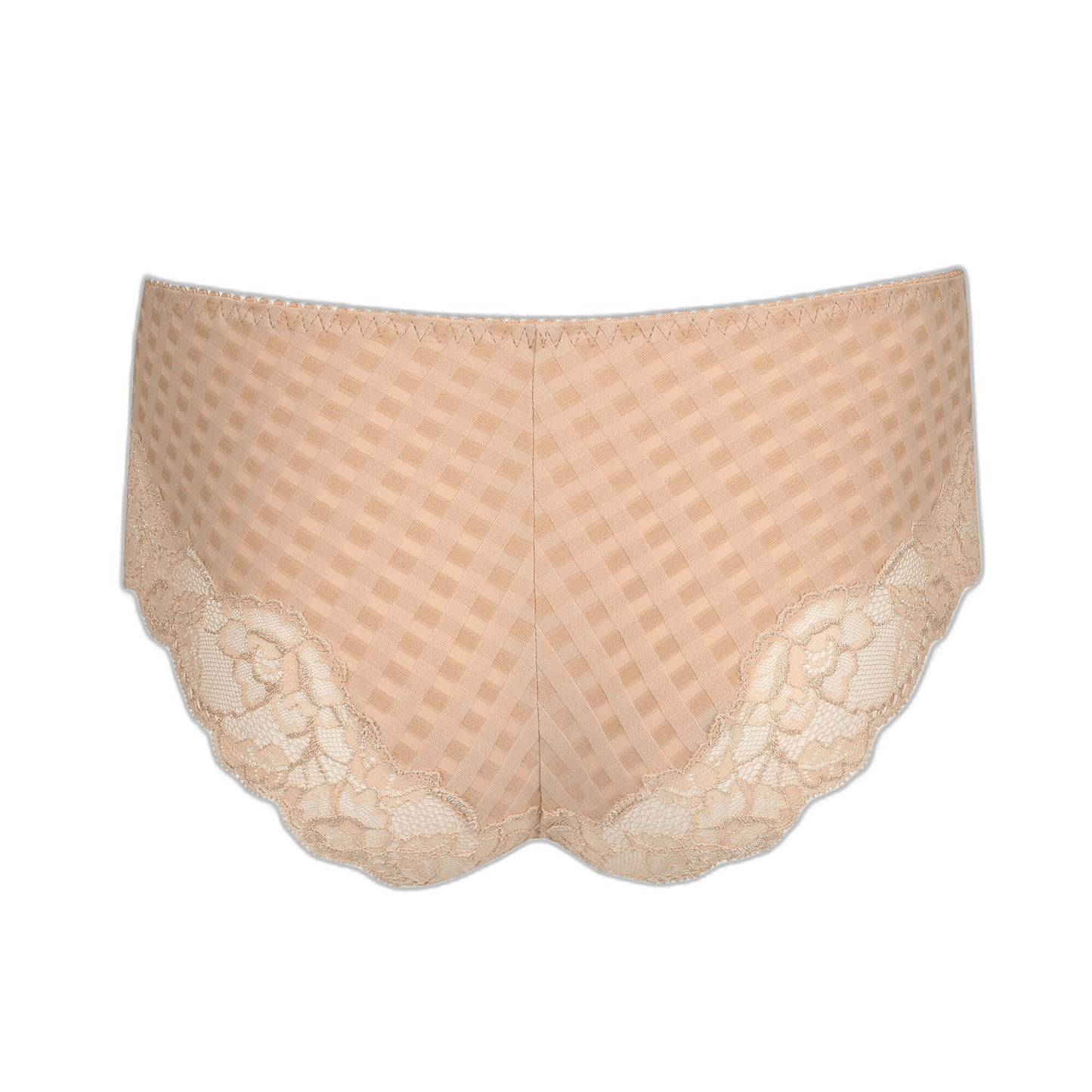 PrimaDonna Madison Caffe latte Sand – hipster-trusser med blonder og blonde-detaljer nederst på bagsiden.